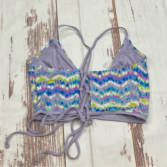 Time & Tru Bikini Top Multicolored Tie Dye Sz Large(12-14) - Picture 4 of 9